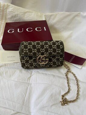 Gucci Limited Edition Green Boucle Marmont Mini Bag